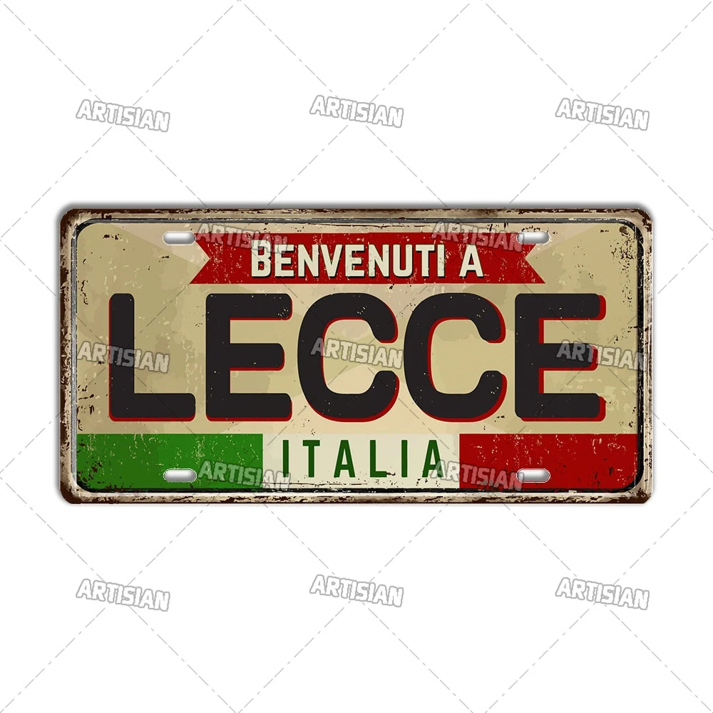 Italy Metal License Plates Signs Wall Art Decor Garage Bar Pub Home Decor 2