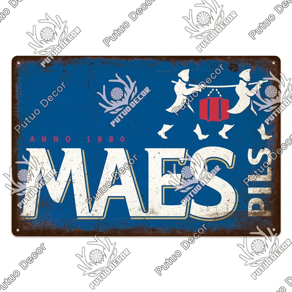 Belgian Beer Metal Signs Vintage Decorative Plaque Pub Bar Man Cave Wall Art 1