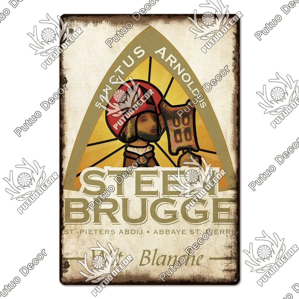 Belgian Beer Metal Signs Vintage Decorative Plaque Pub Bar Man Cave Wall Art 1