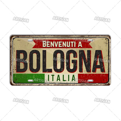Italy Metal License Plates Signs Wall Art Decor Garage Bar Pub Home Decor 1
