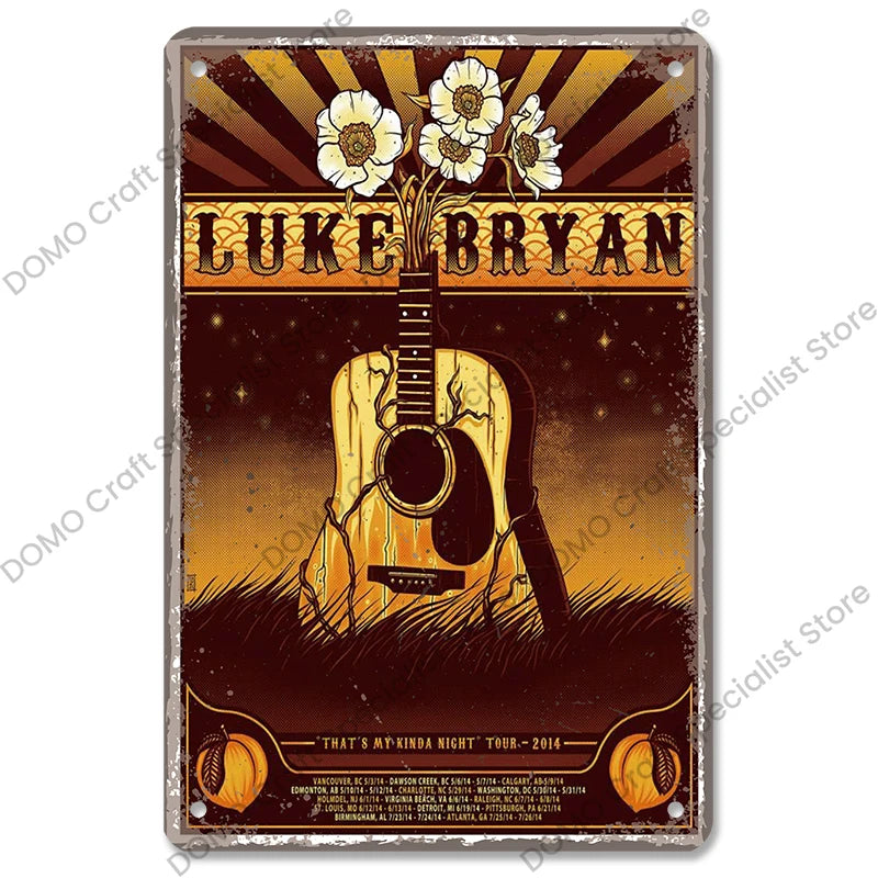 Retro Music Metal Signs Music Guitar Singer Vintage Metal Plate Wall Decor 3