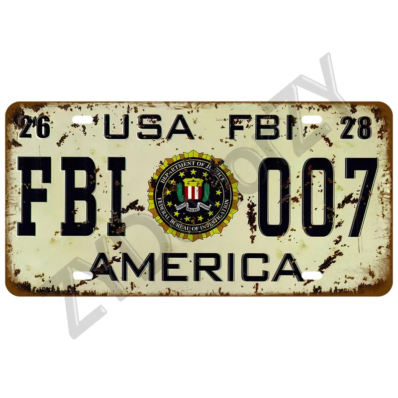 Vintage Number USA Art American Plate Metal Sign Tin Sign Wall Art Decor Bar 3