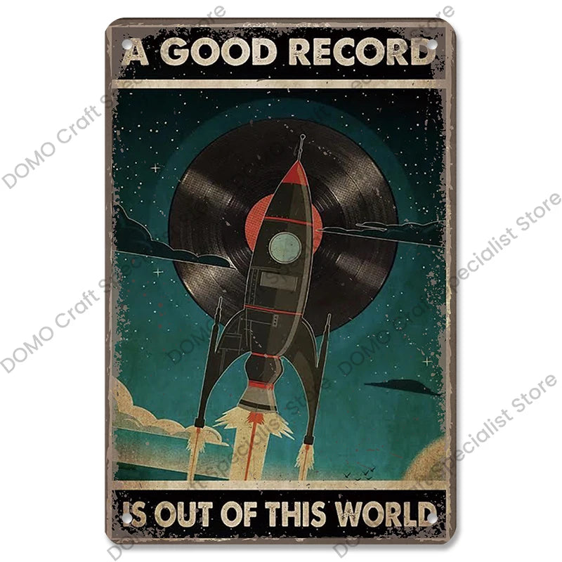Retro Music Metal Signs Music Guitar Singer Vintage Metal Plate Wall Decor 3