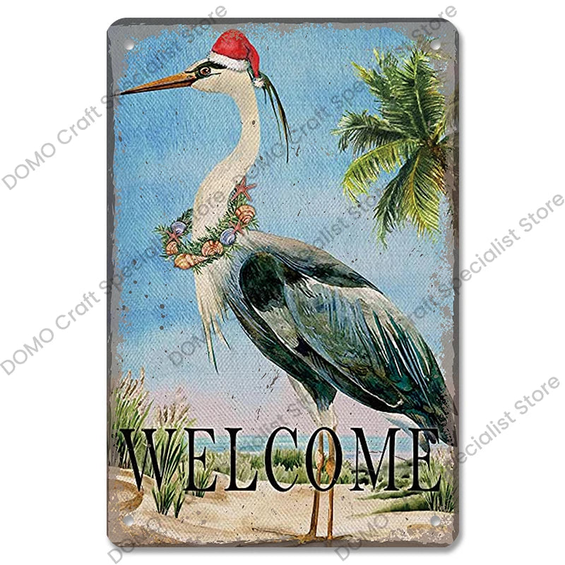 Vintage Metal Signs Flowers Birds Metal Wall Art Decor Home Garden Farm Beach 1