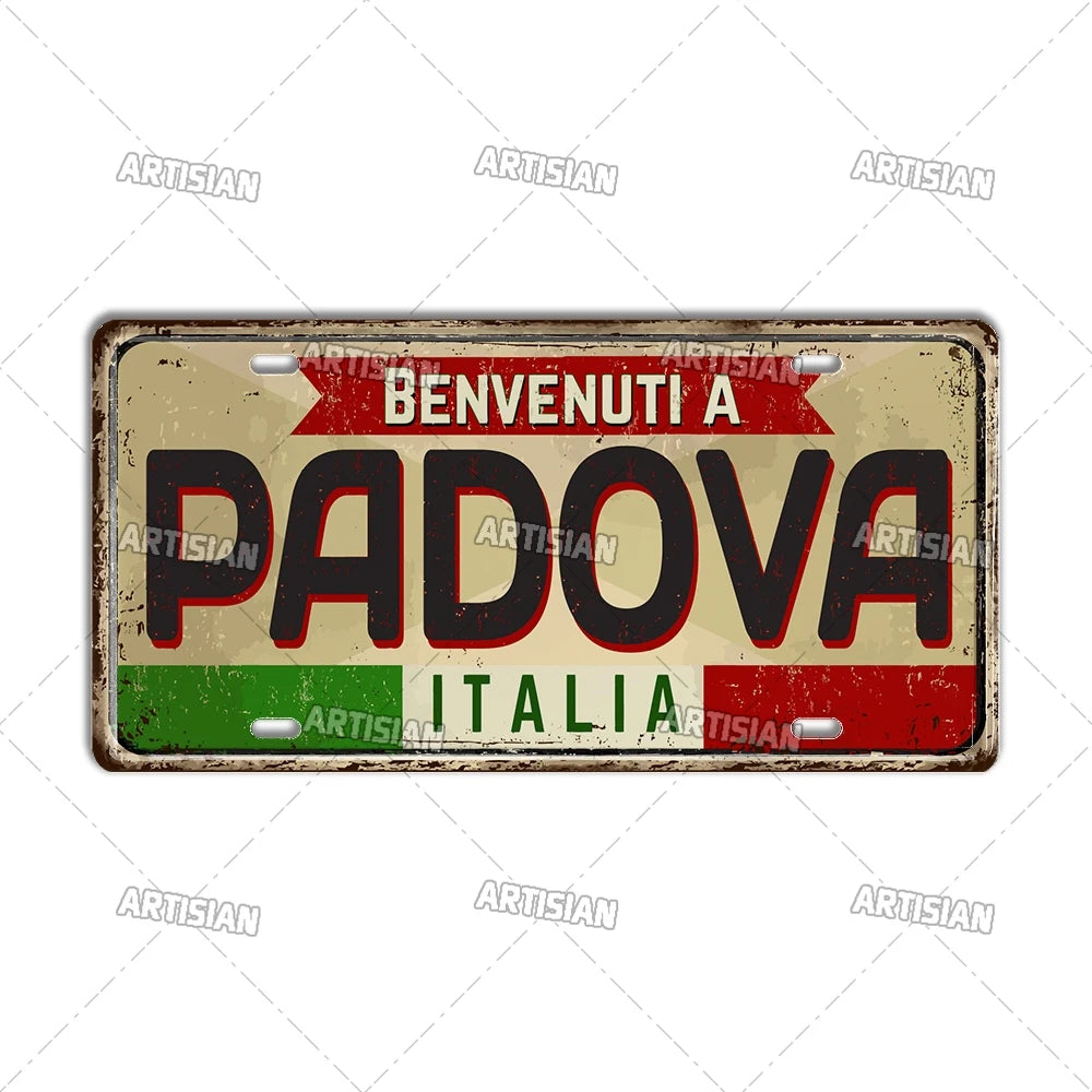 Italy Metal License Plates Signs Wall Art Decor Garage Bar Pub Home Decor 3