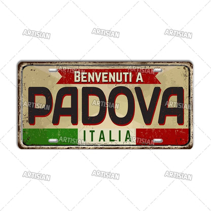 Italy Metal License Plates Signs Wall Art Decor Garage Bar Pub Home Decor 1