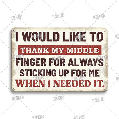 Funny Metal Signs Vintage Garage Wall Art Man Cave Retro Home Decor 8x12in 3