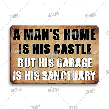 Funny Metal Signs Vintage Garage Wall Art Man Cave Retro Home Decor 8x12in 1