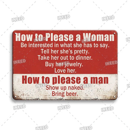 Funny Metal Signs Vintage Garage Wall Art Man Cave Retro Home Decor 8x12in 3