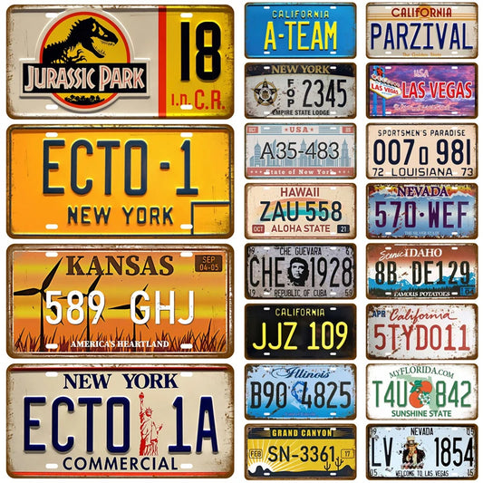 Vintage Number USA Art American Plate Metal Sign Tin Sign Wall Art Decor Bar 3