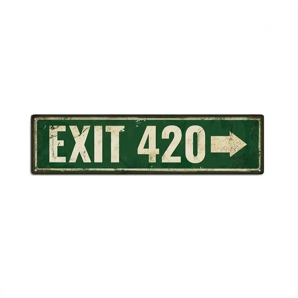 Retro Metal Signs Weed Stoner Decor Vintage Style Marijuana Smoker Wall Art 1