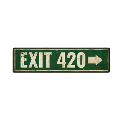 Retro Metal Signs Weed Stoner Decor Vintage Style Marijuana Smoker Wall Art 1
