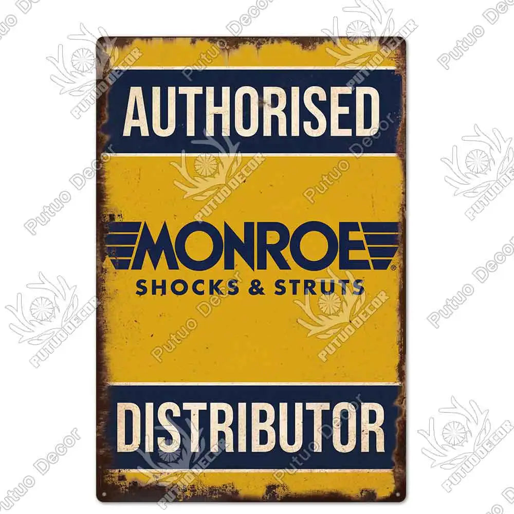 Vintage Tin Sign Car Tire Metal Sign Decorative Garage Bar Man Cave Wall Art 2