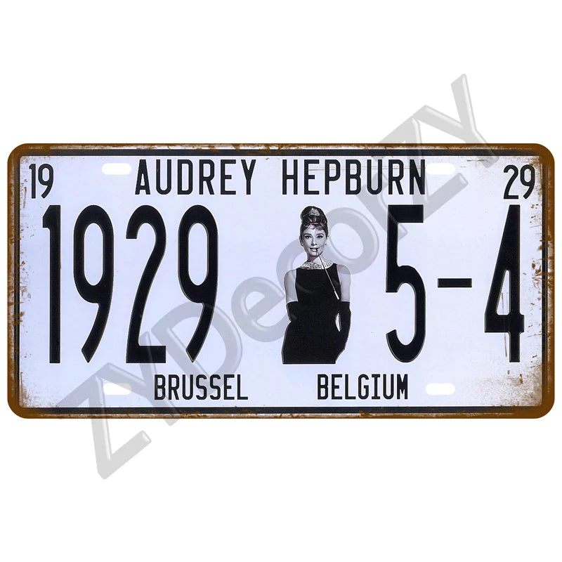 Vintage Number USA Art American Plate Metal Sign Tin Sign Wall Art Decor Bar 3