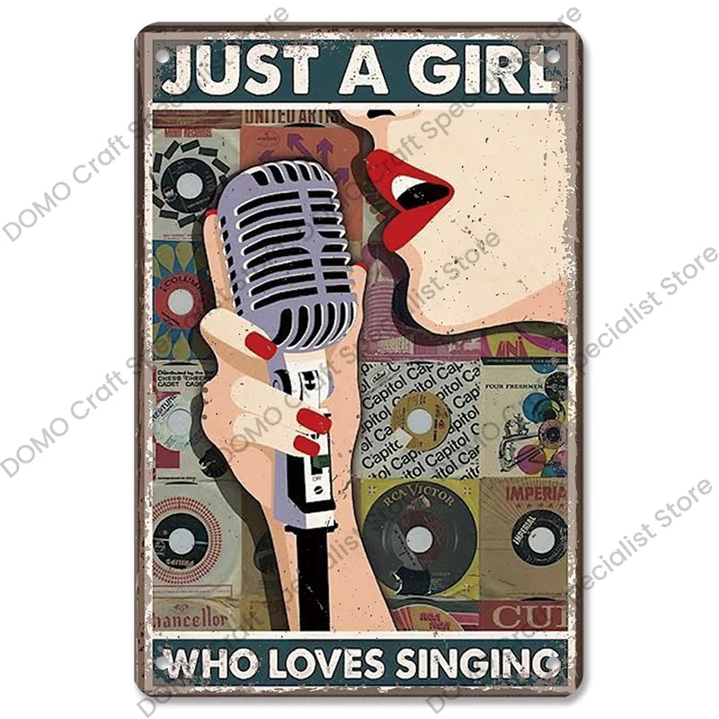 Retro Music Metal Signs Music Guitar Singer Vintage Metal Plate Wall Decor 3