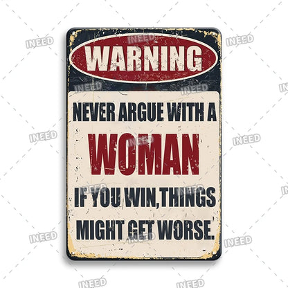Funny Metal Signs Vintage Garage Wall Art Man Cave Retro Home Decor 8x12in 3