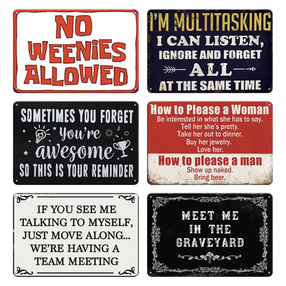Funny Metal Signs Vintage Garage Wall Art Man Cave Retro Home Decor 8x12in 3