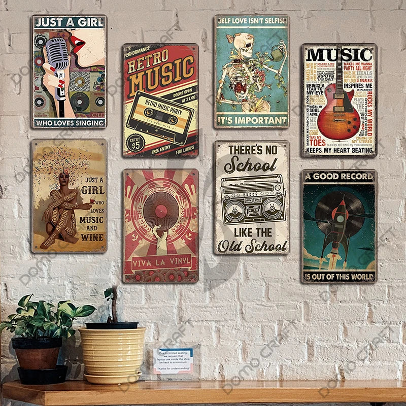 Retro Music Metal Signs Music Guitar Singer Vintage Metal Plate Wall Decor 3