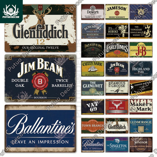 Metal Whiskey Signs Vintage Style Decor Pub Bar Club Man Cave Decor Wall Art 1