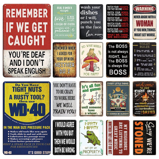 Funny Metal Signs Vintage Garage Wall Art Man Cave Retro Home Decor 8x12in 1