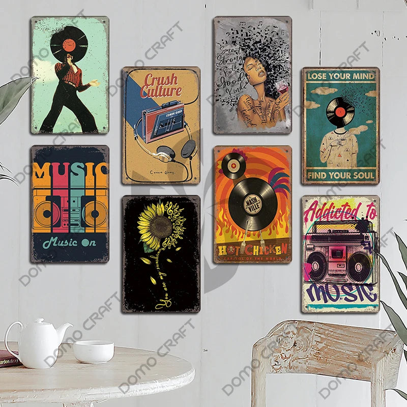 Retro Music Metal Signs Music Guitar Singer Vintage Metal Plate Wall Decor 3