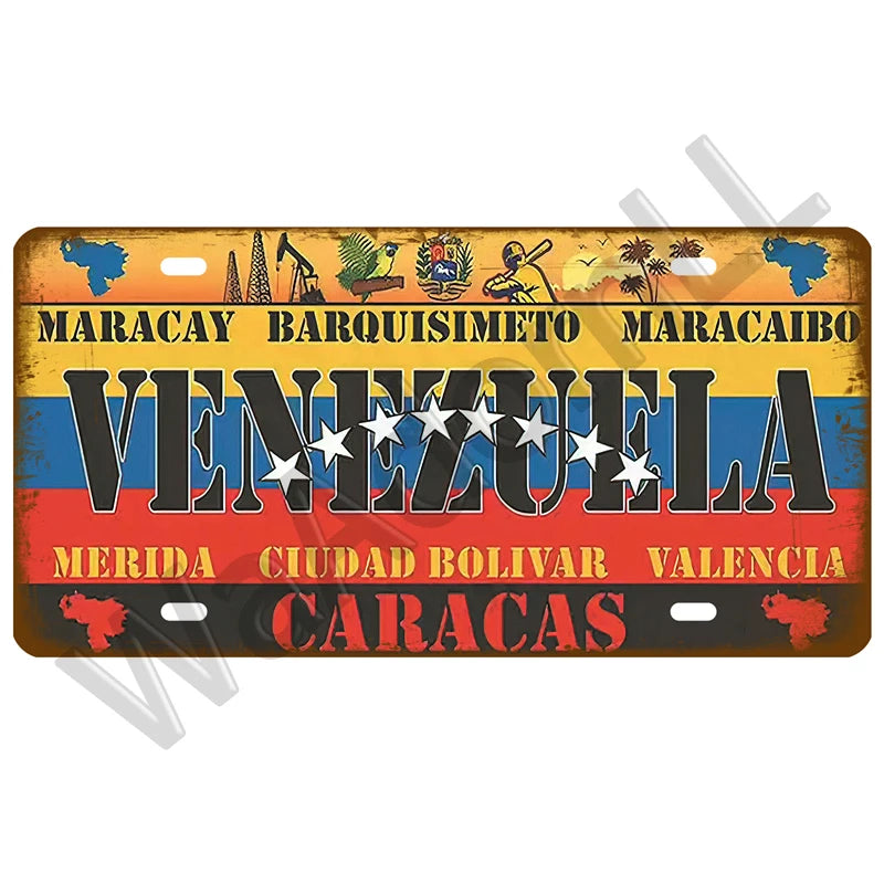 Vintage Metal Country Signs Flags Wall Art Home Decor Restaurant Bar Decor 2