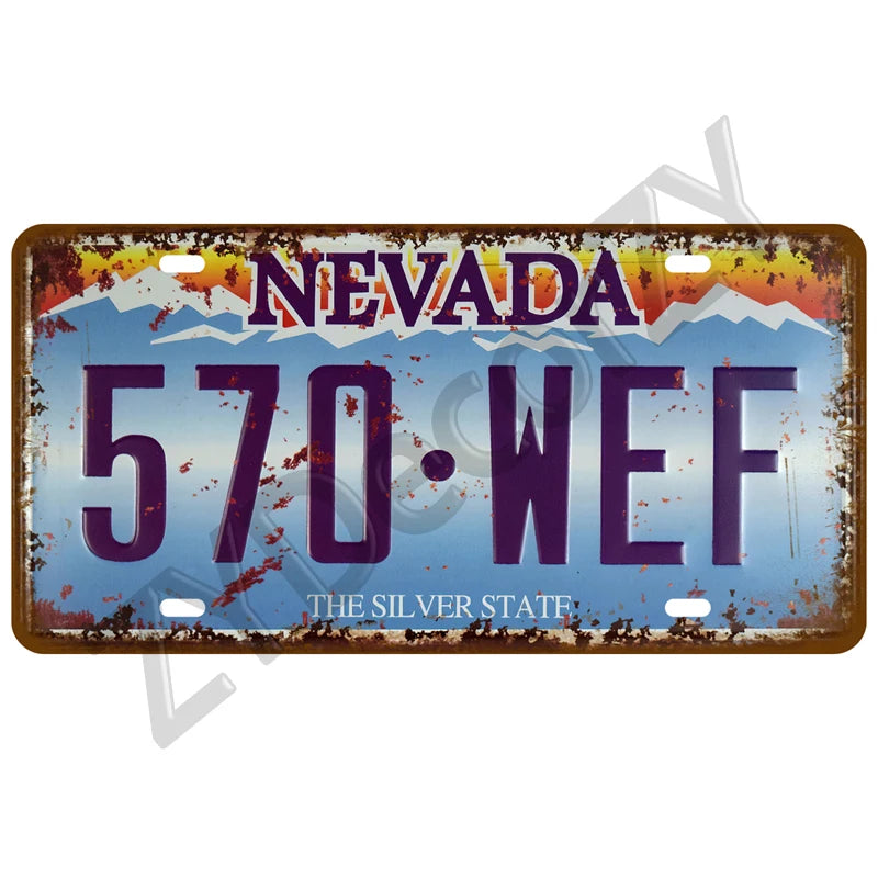 Vintage Number USA Art American Plate Metal Sign Tin Sign Wall Art Decor Bar 3