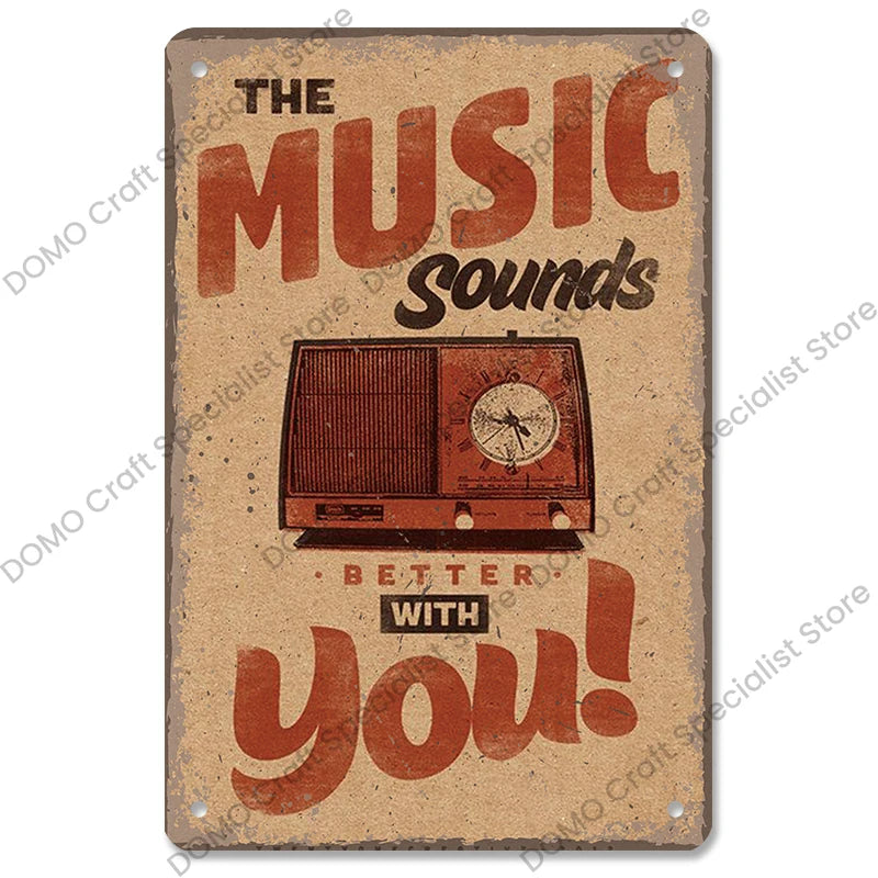 Retro Music Metal Signs Music Guitar Singer Vintage Metal Plate Wall Decor 3