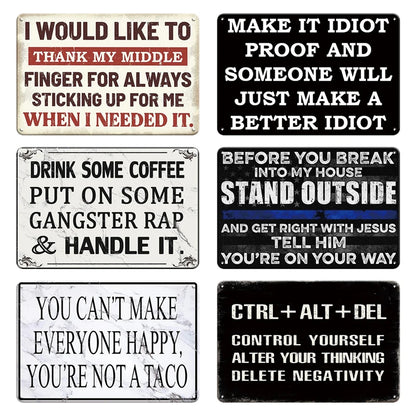 Funny Metal Signs Vintage Garage Wall Art Man Cave Retro Home Decor 8x12in 2